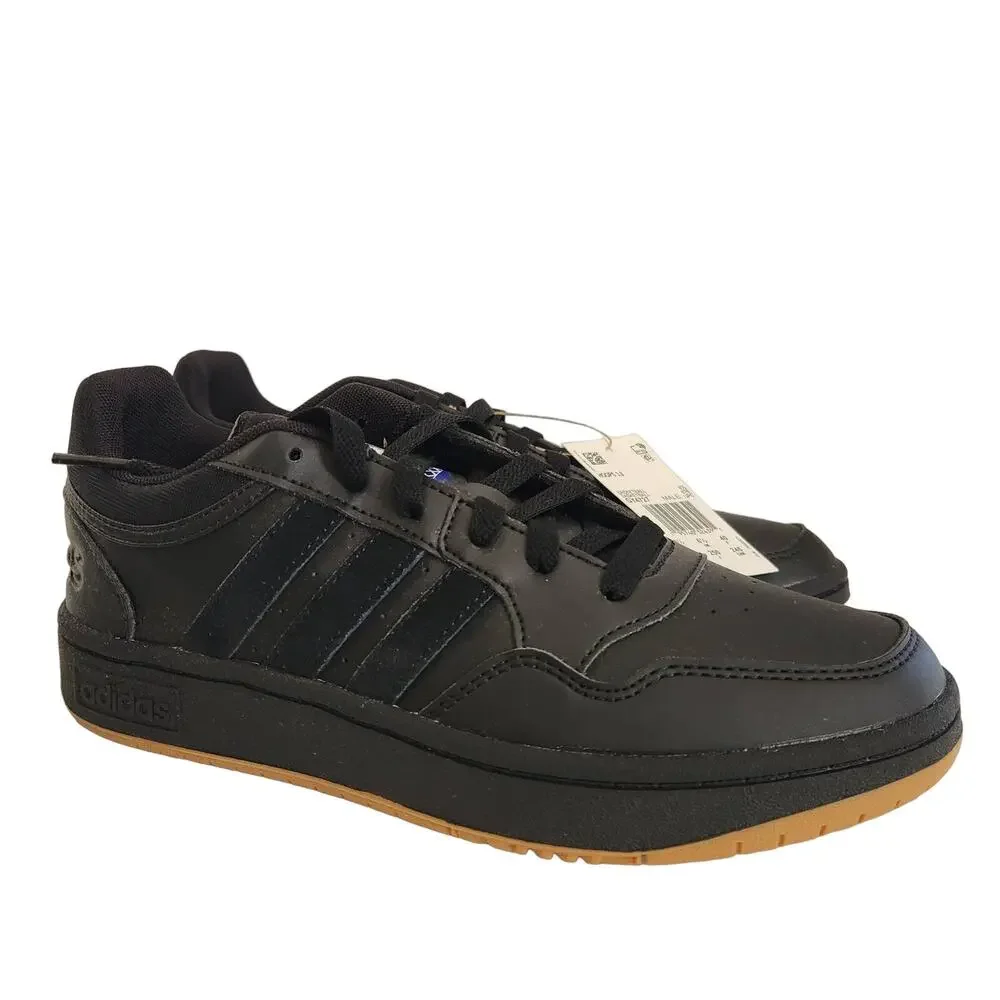 adidas Men's Hoops 3.0 Low Classic Basketball Shoe, Black/Black/White, 7